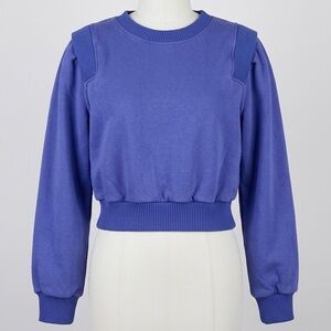MOTHER Cobalt Blue Cotton Pullover Sweatshirt, Size XS/S.
